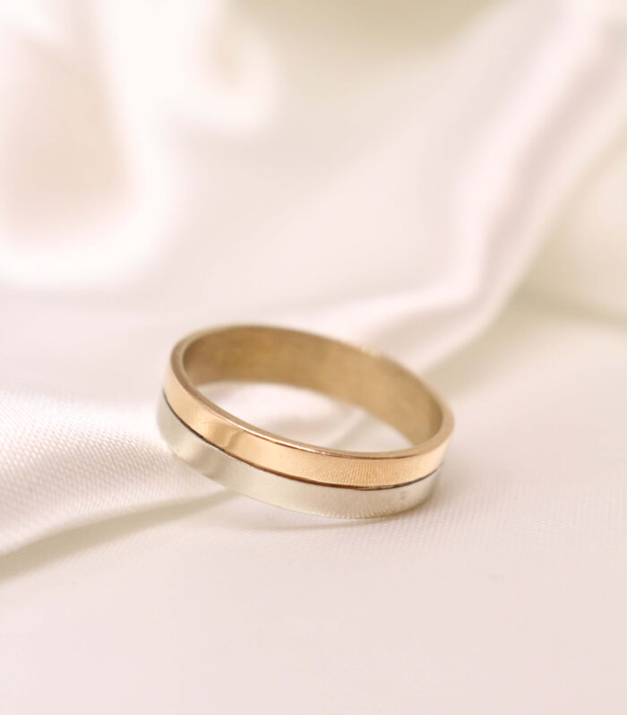 Alianza Cinta Combinada Satinada