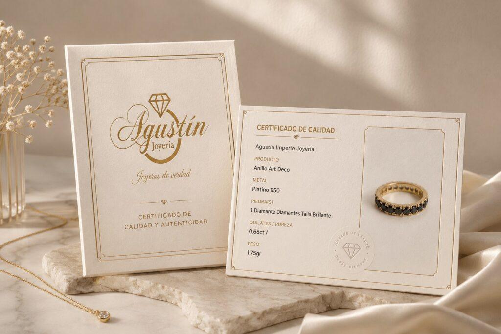 Certificado de Calidad y Autenticidad Agustín Imperio Joyería